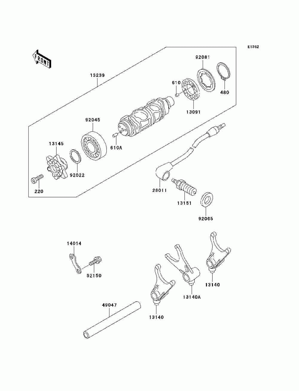 Gear change drum_shift fork(s)