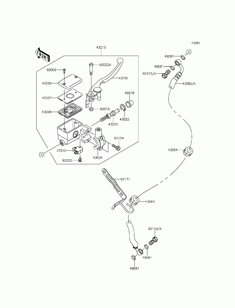 Front master cylinder