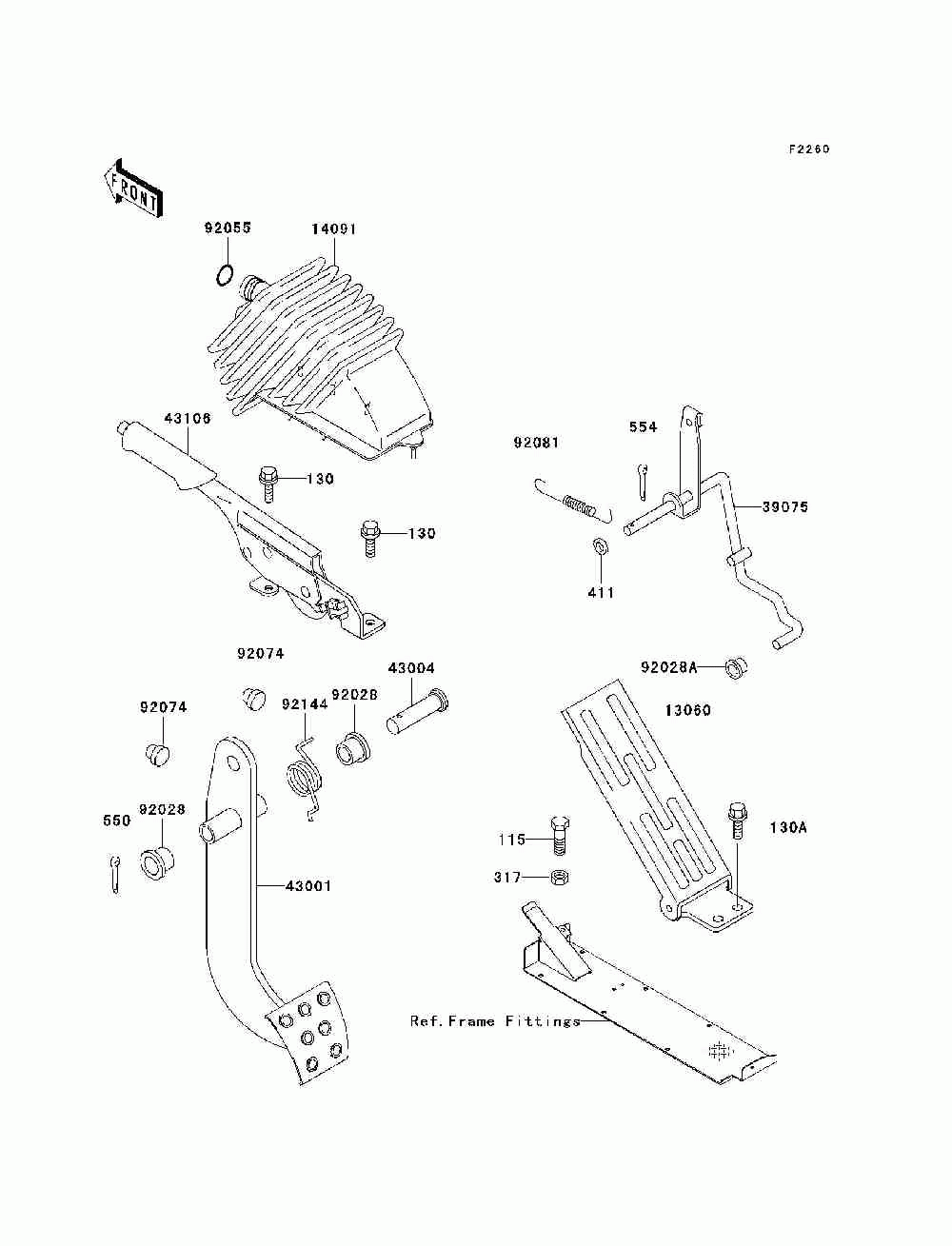 Brake pedal_throttle lever