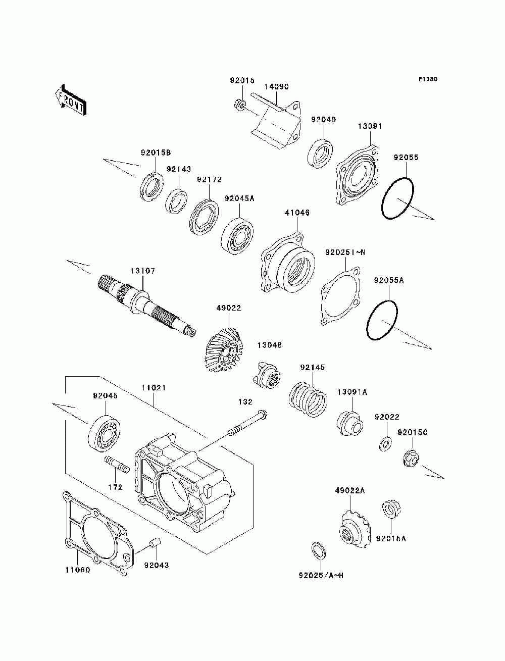 Bevel gear case