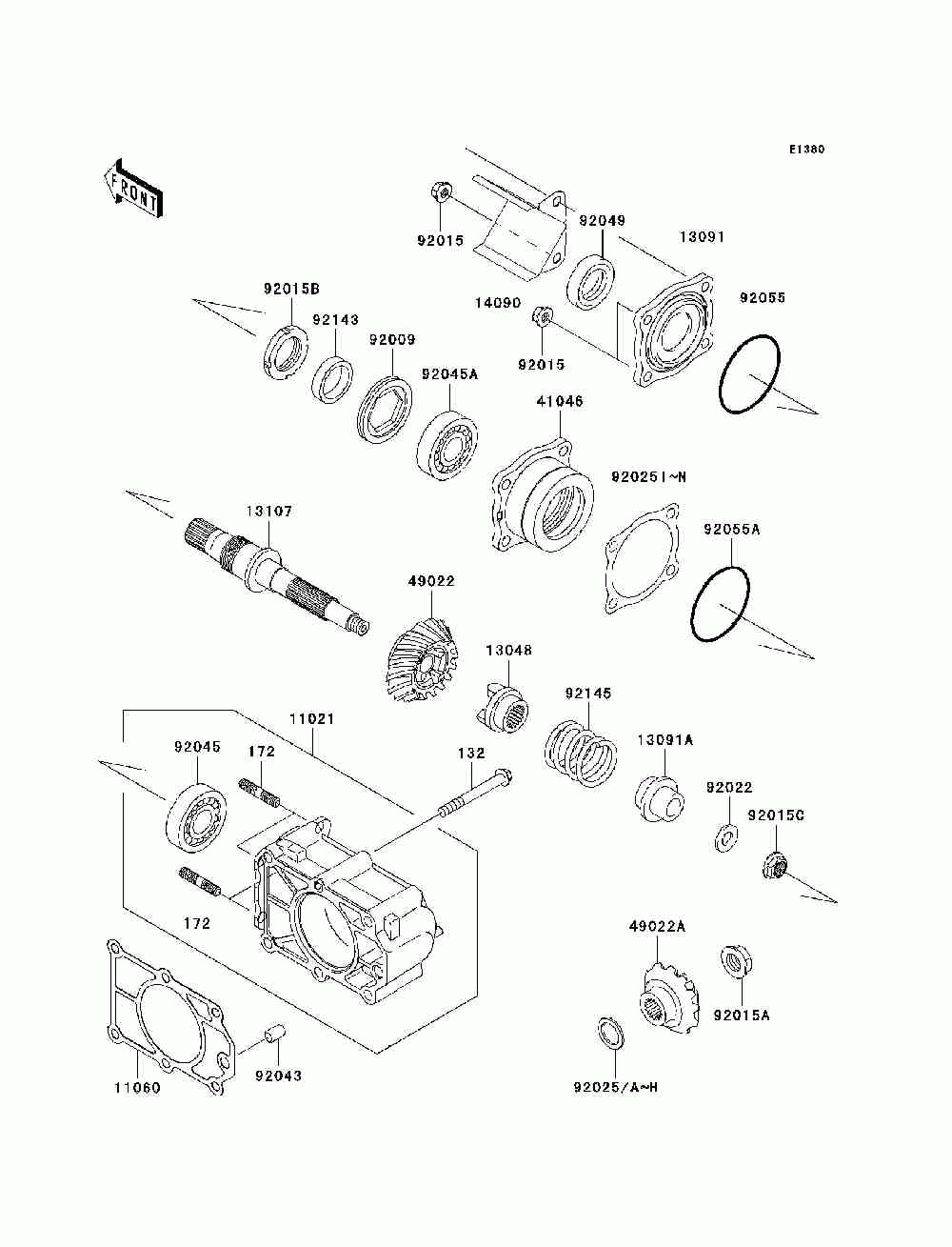 Bevel gear case