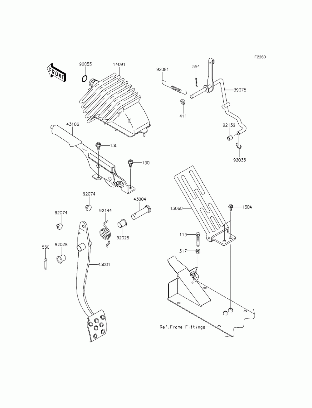 Brake pedal_throttle lever