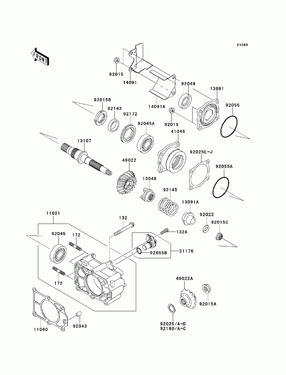 Bevel gear case