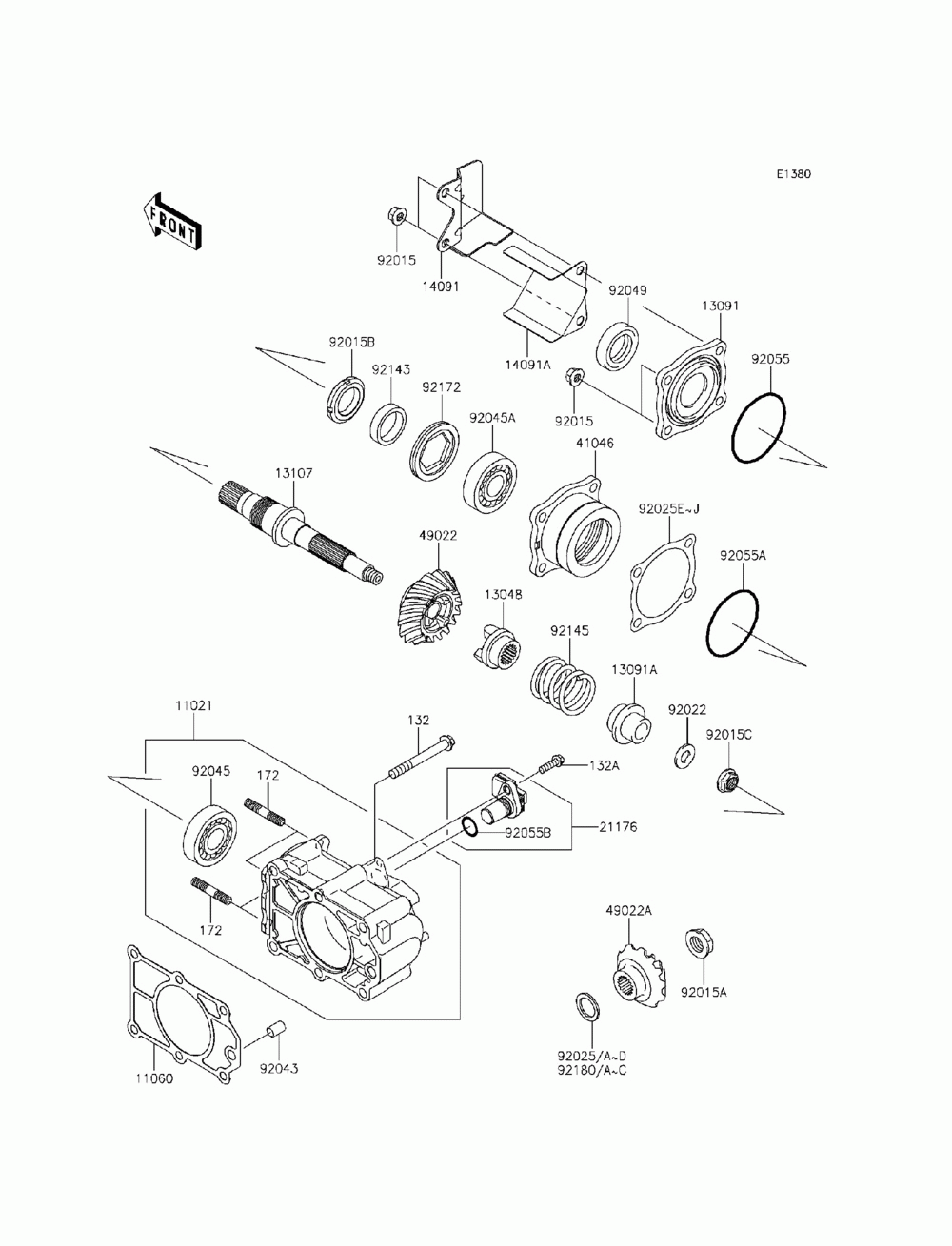 Bevel gear case