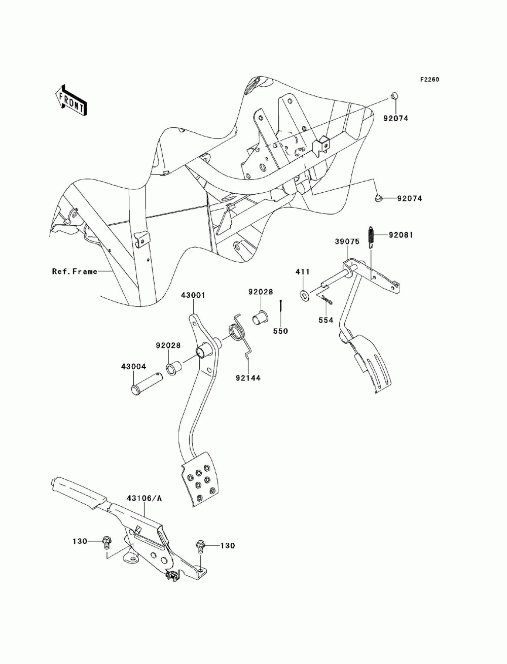 Brake pedal_throttle lever