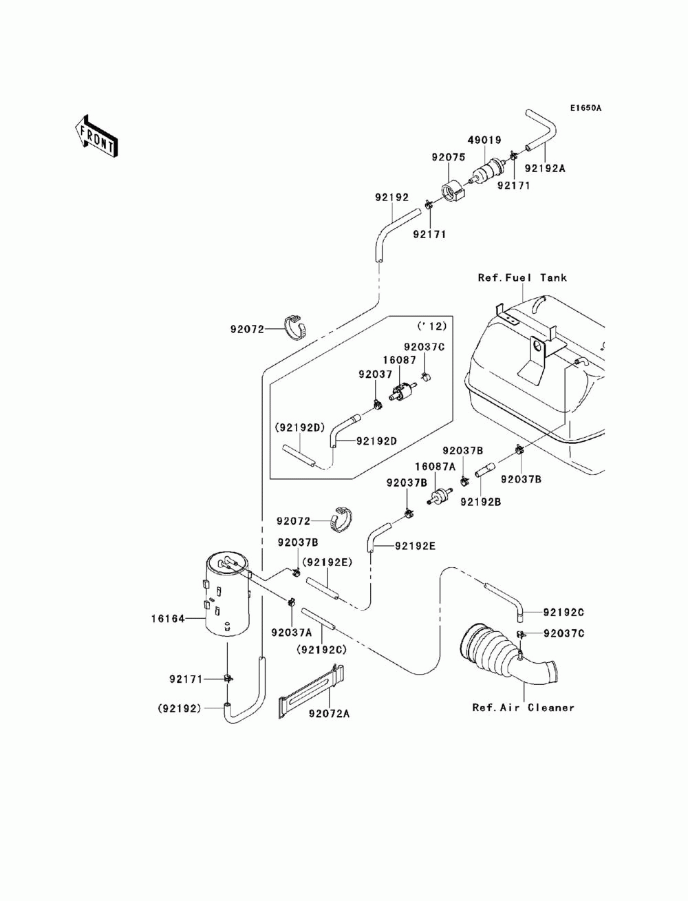 Fuel evaporative system(bcf-bff)