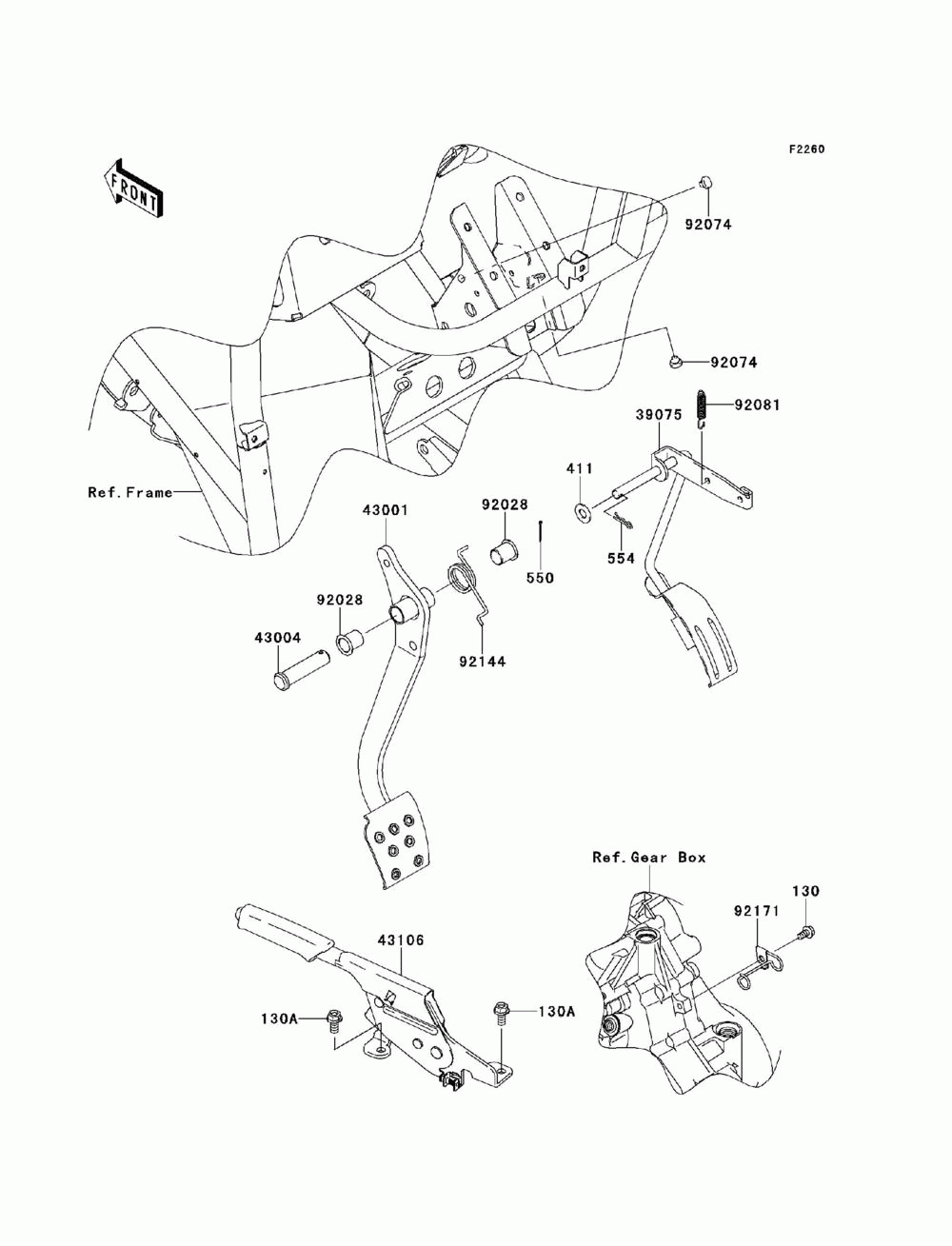 Brake pedal_throttle lever