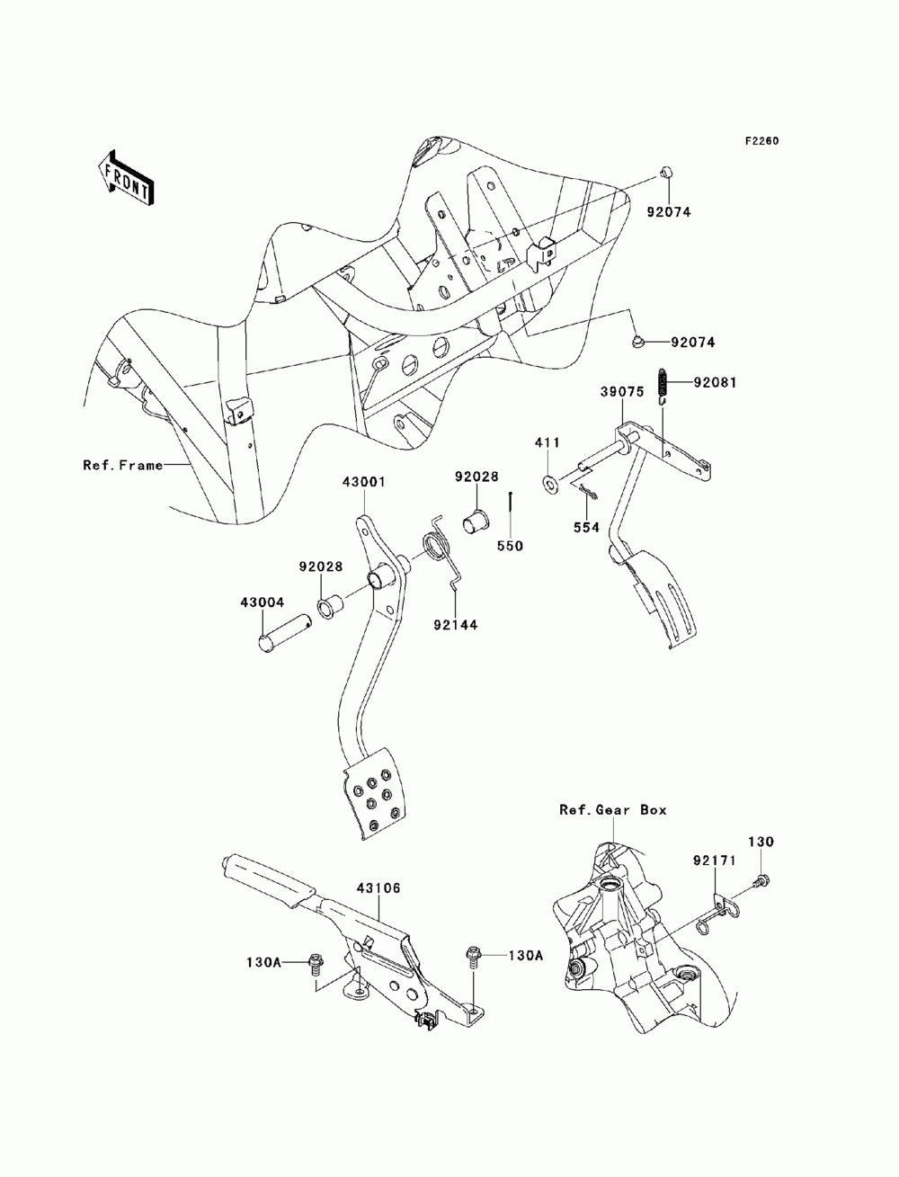 Brake pedal_throttle lever