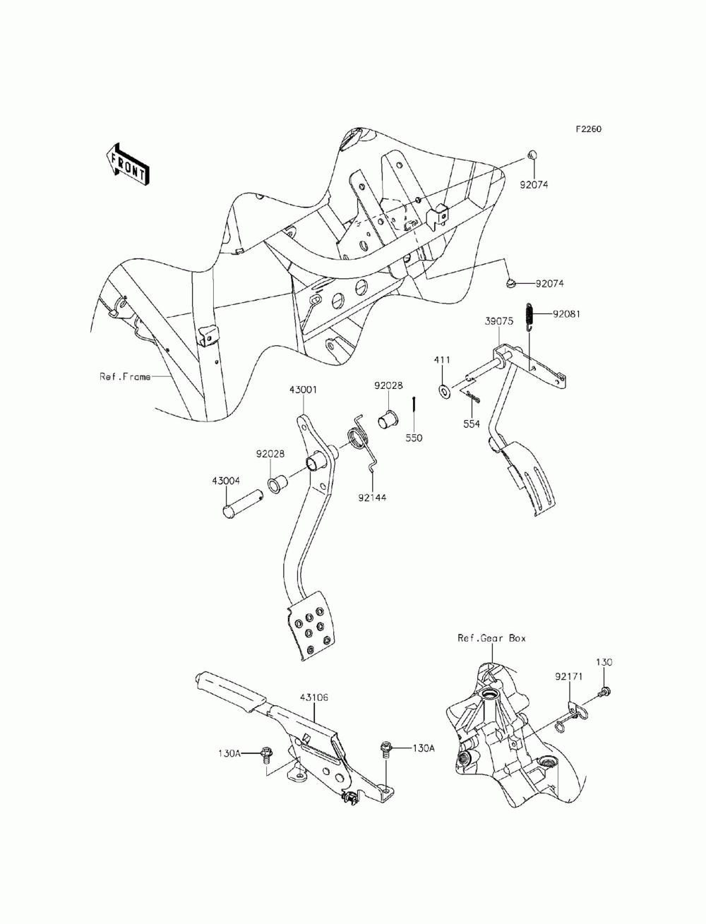 Brake pedal_throttle lever