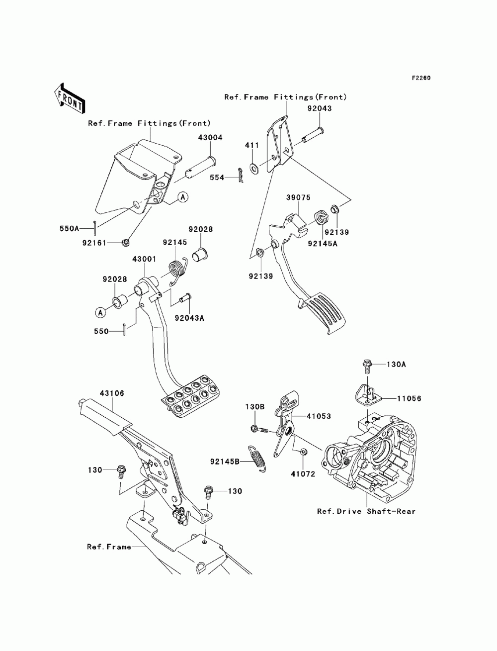 Brake pedal_throttle lever