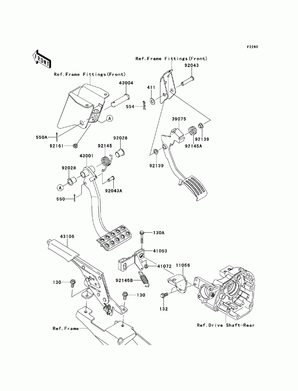 Brake pedal_throttle lever