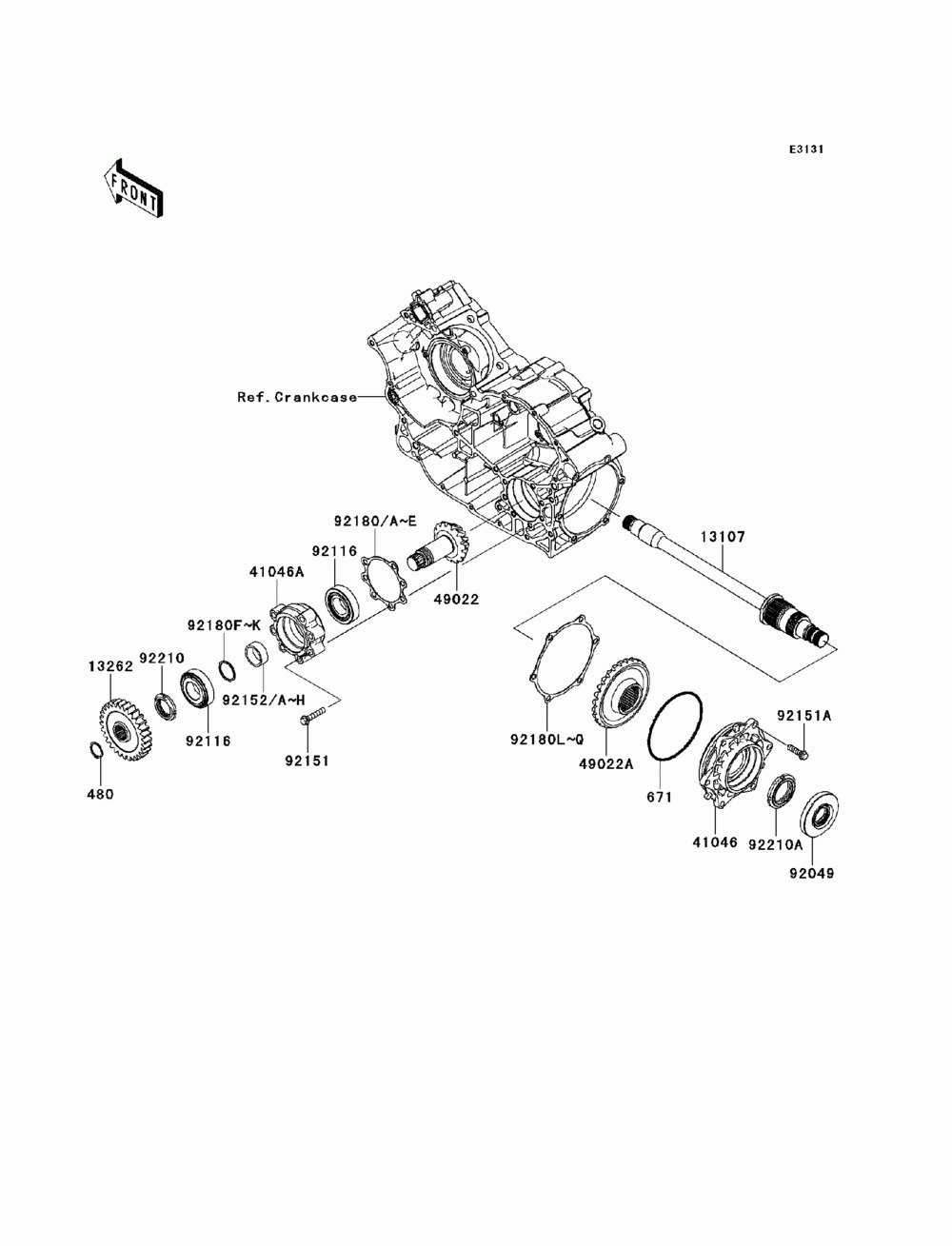 Front bevel gear