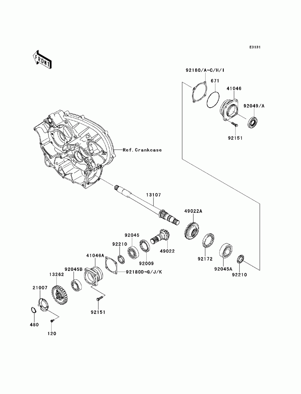 Front bevel gear