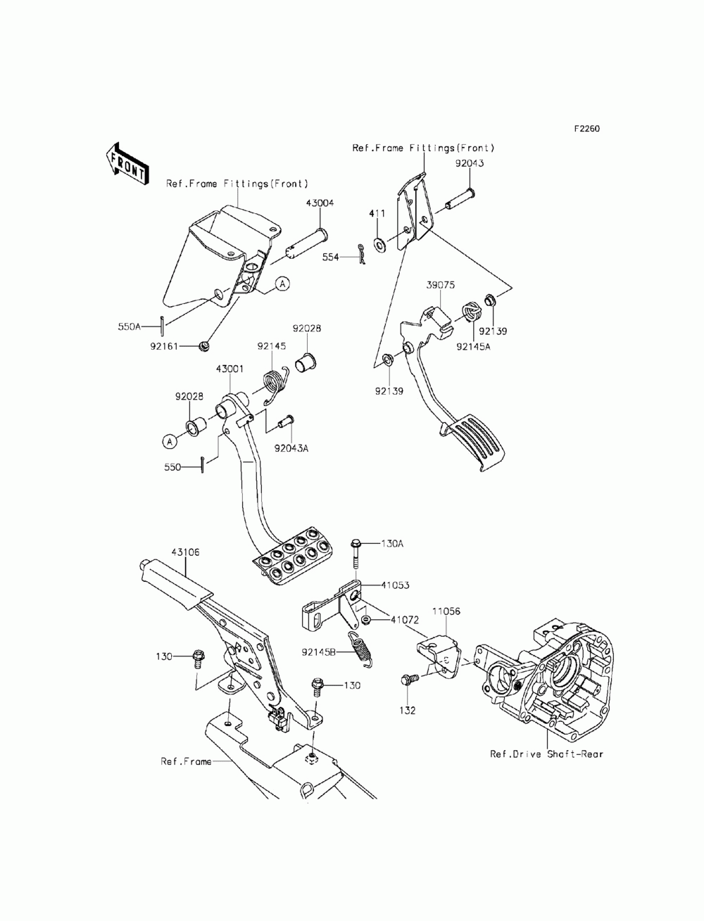 Brake pedal_throttle lever