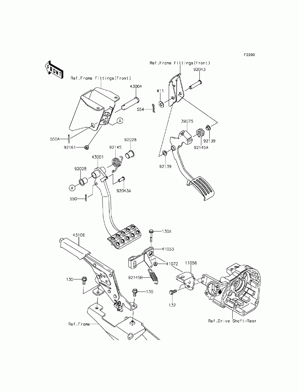 Brake pedal_throttle lever