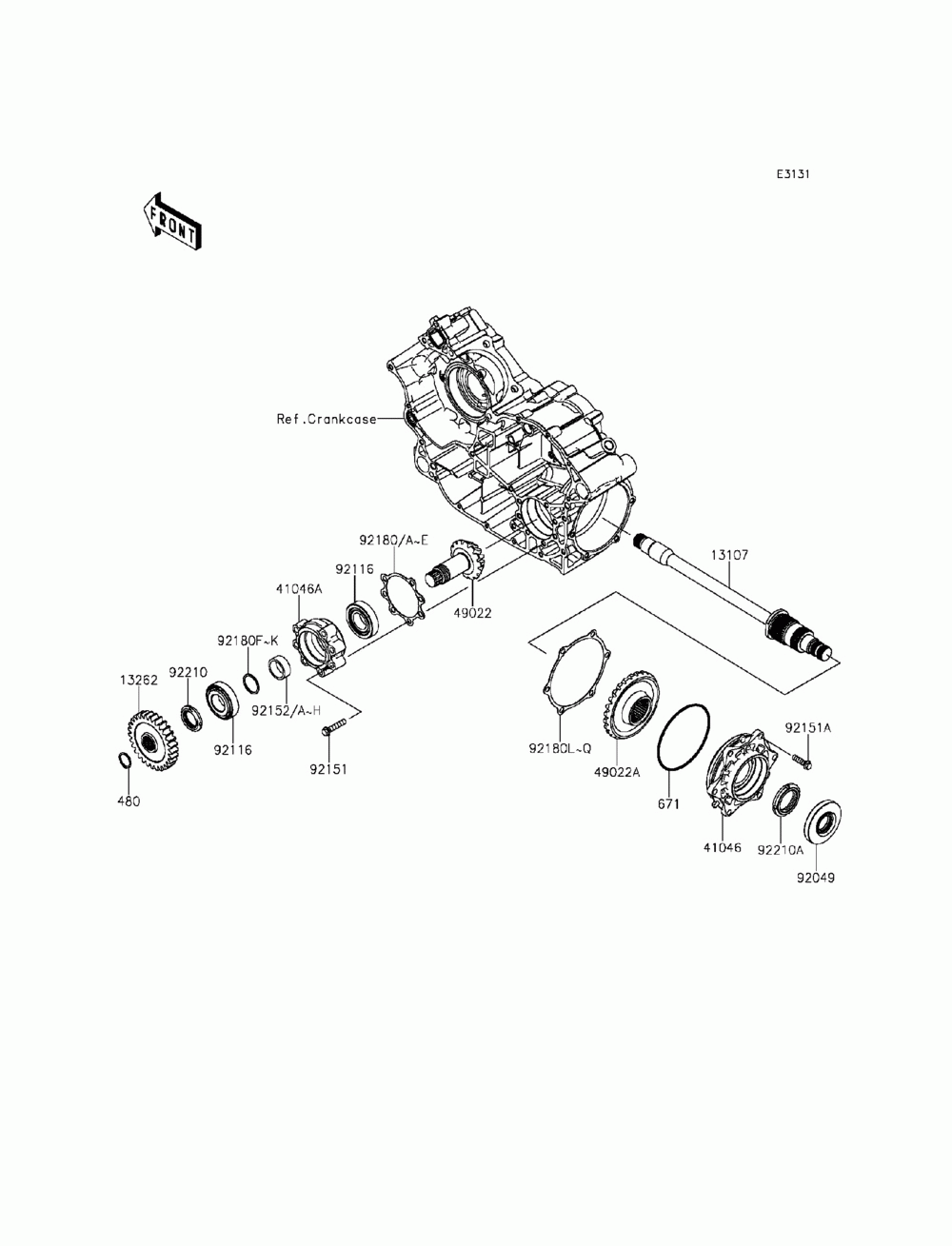 Front bevel gear