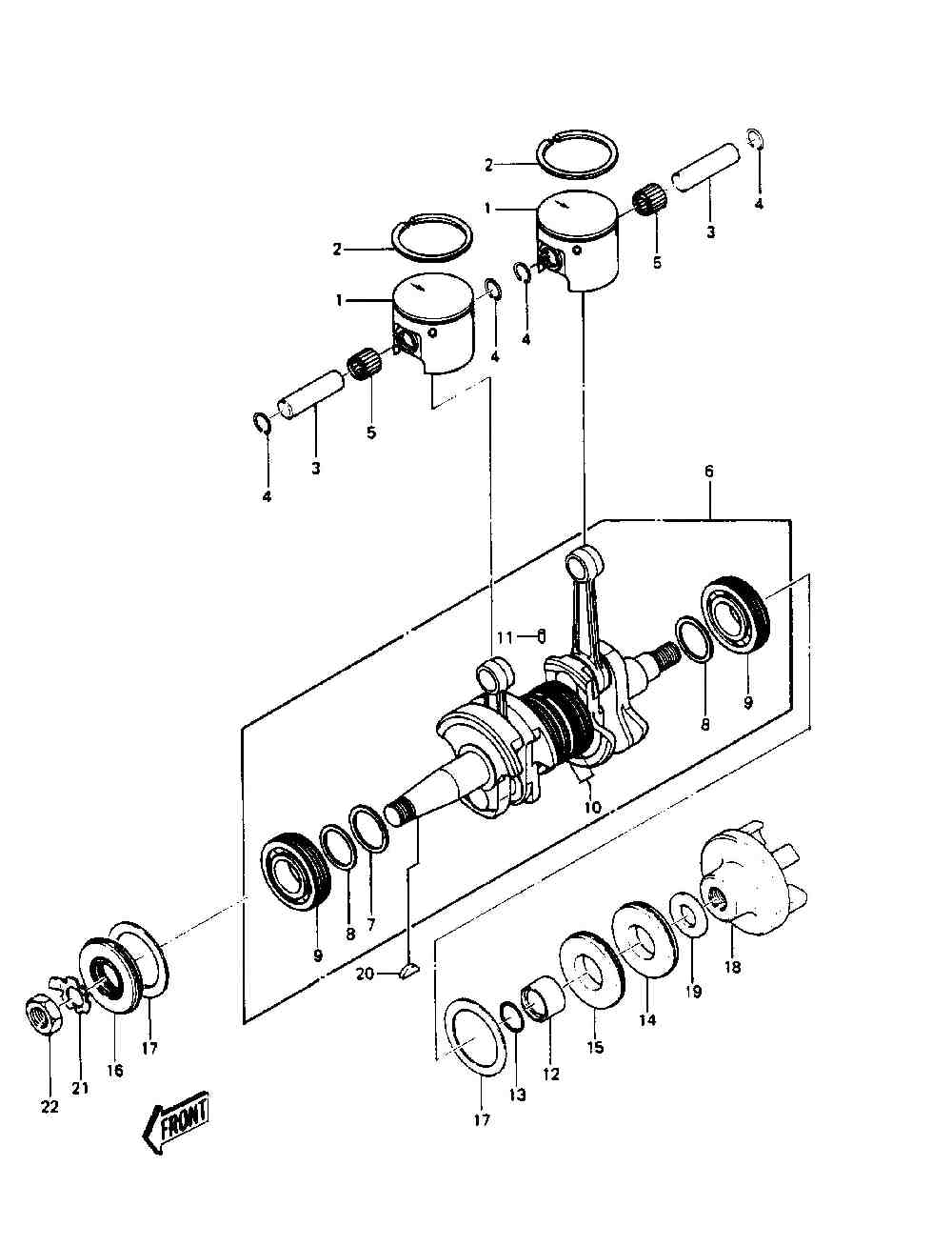 Crankshaft  pistons