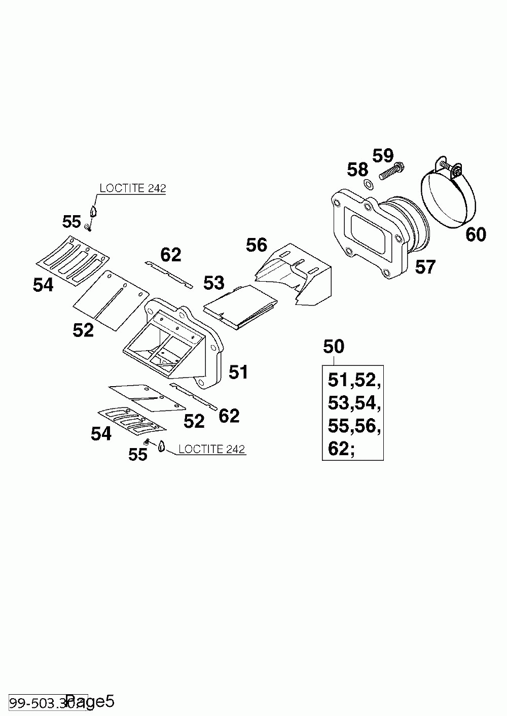 Reed valve case 125_200 ‘99