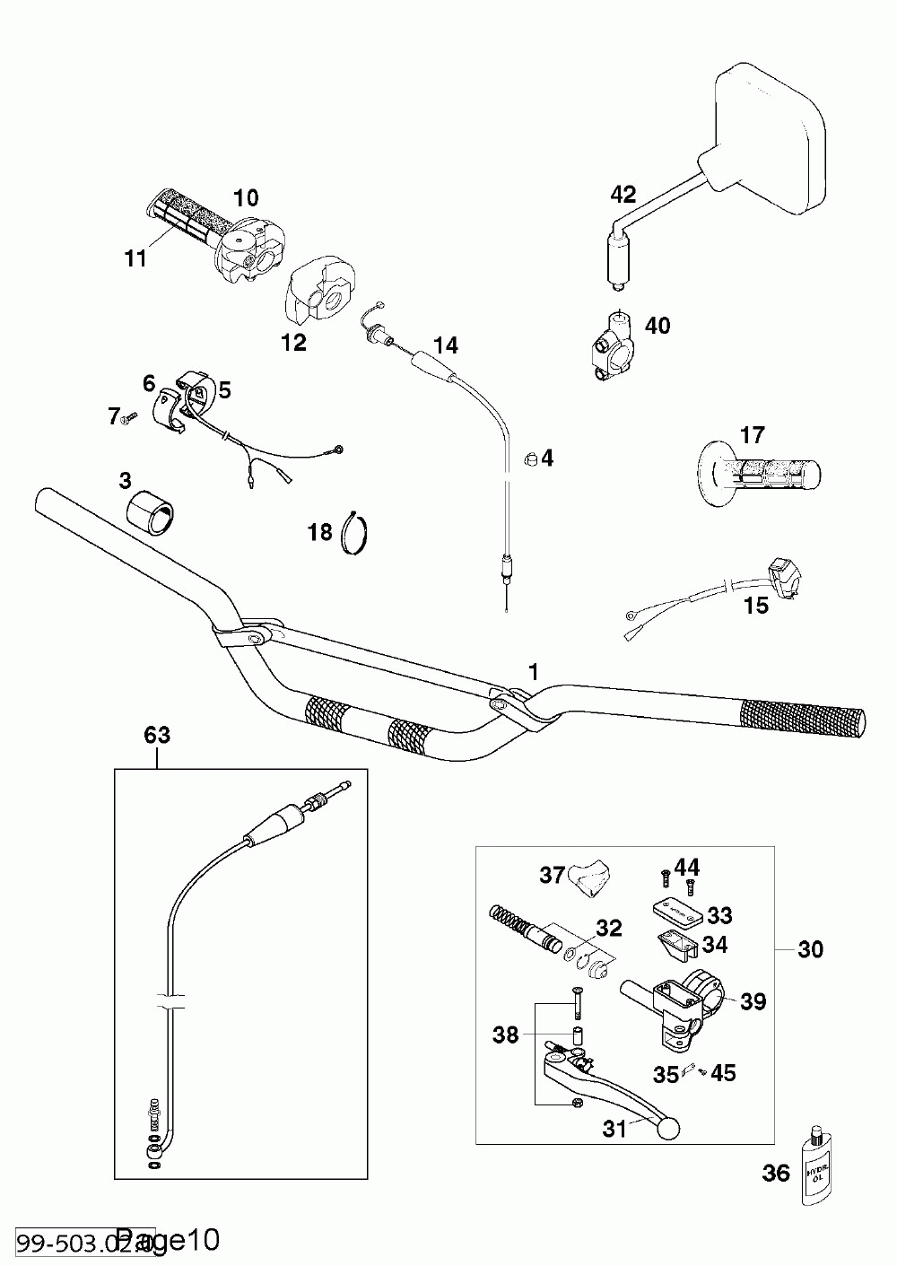 Lenker armaturen handlebar controls 125_200 ‘99