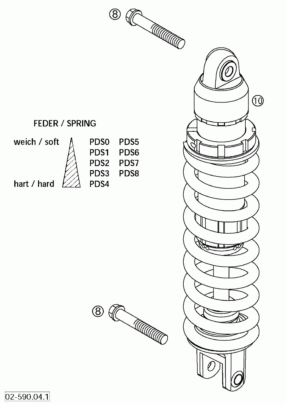 Shock absorber white power 125_200