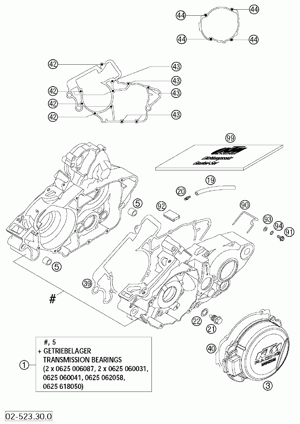 Engine case with oilpump 200