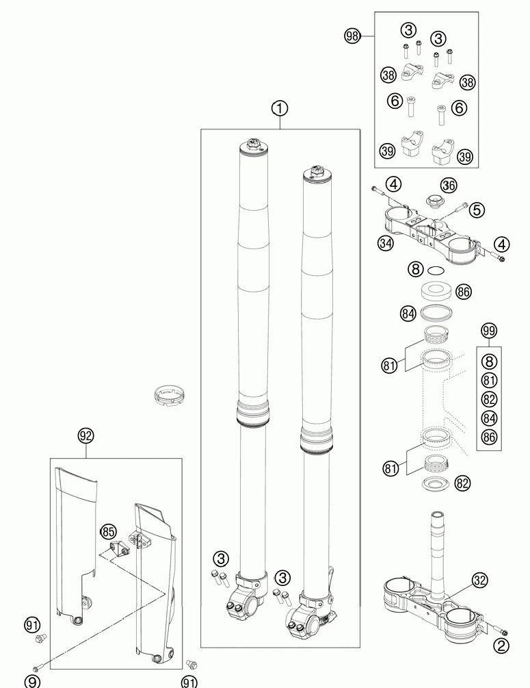 Front fork triple clamp