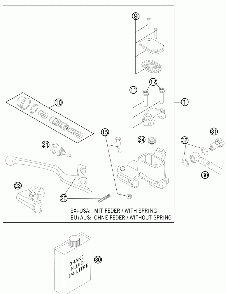 Hand brake cylinder