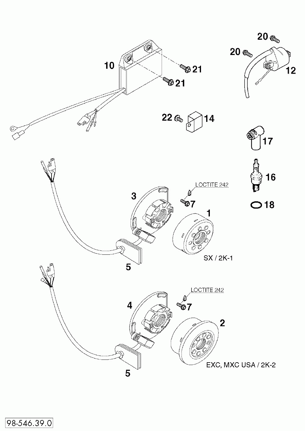 Ignition system 250_300_380 ‘98