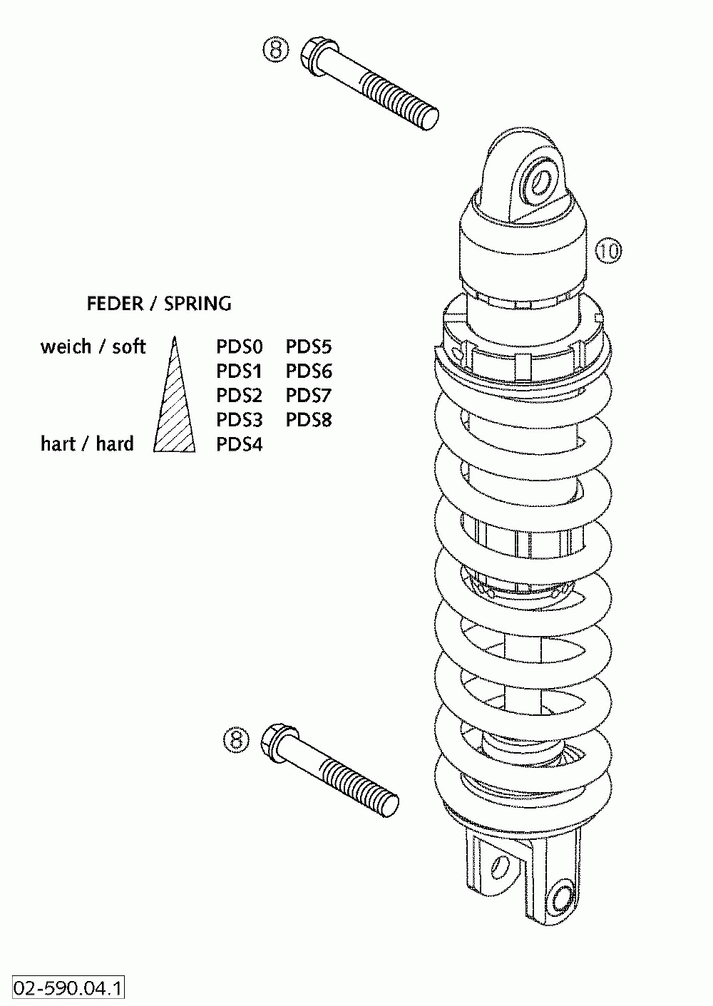 Shock absorber white power 250_300_380