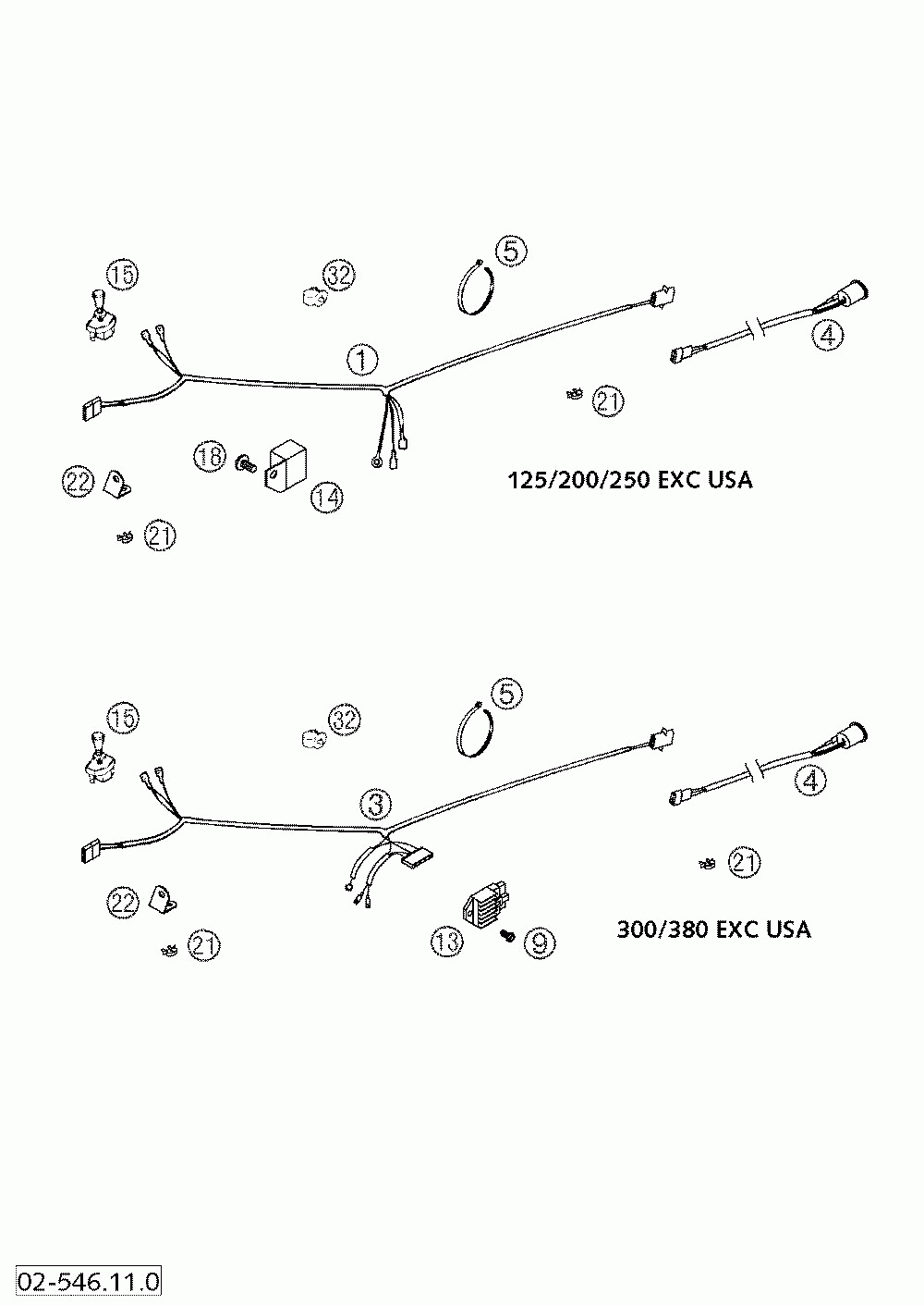 Wiring harness exc usa 250_300_380