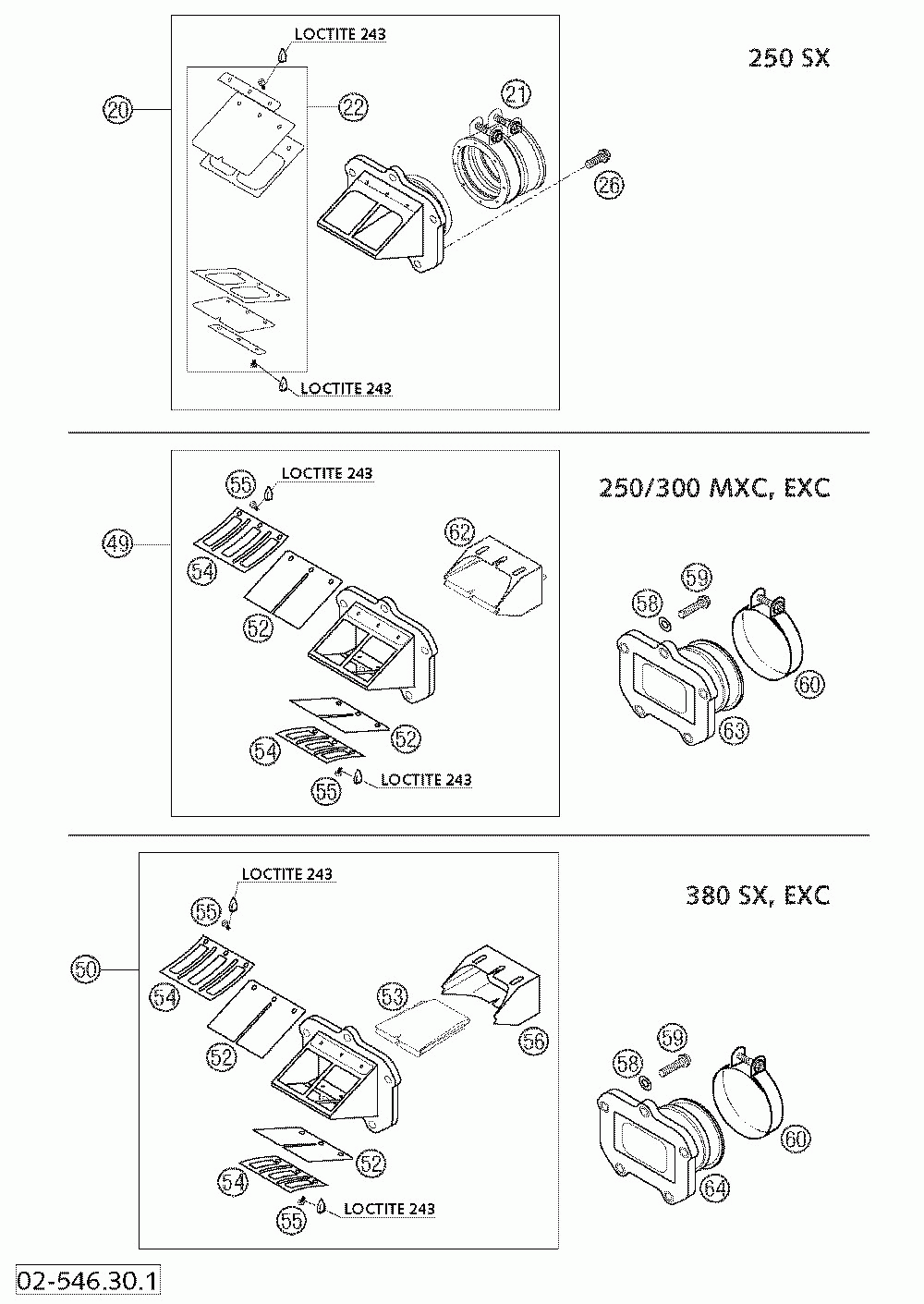 Reed valve case 250_300_380