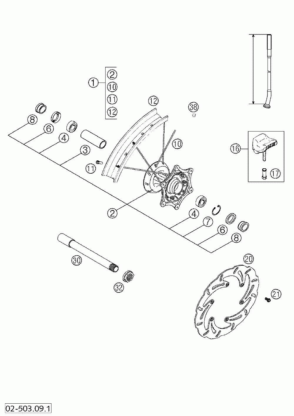 Front wheel sx 125-380