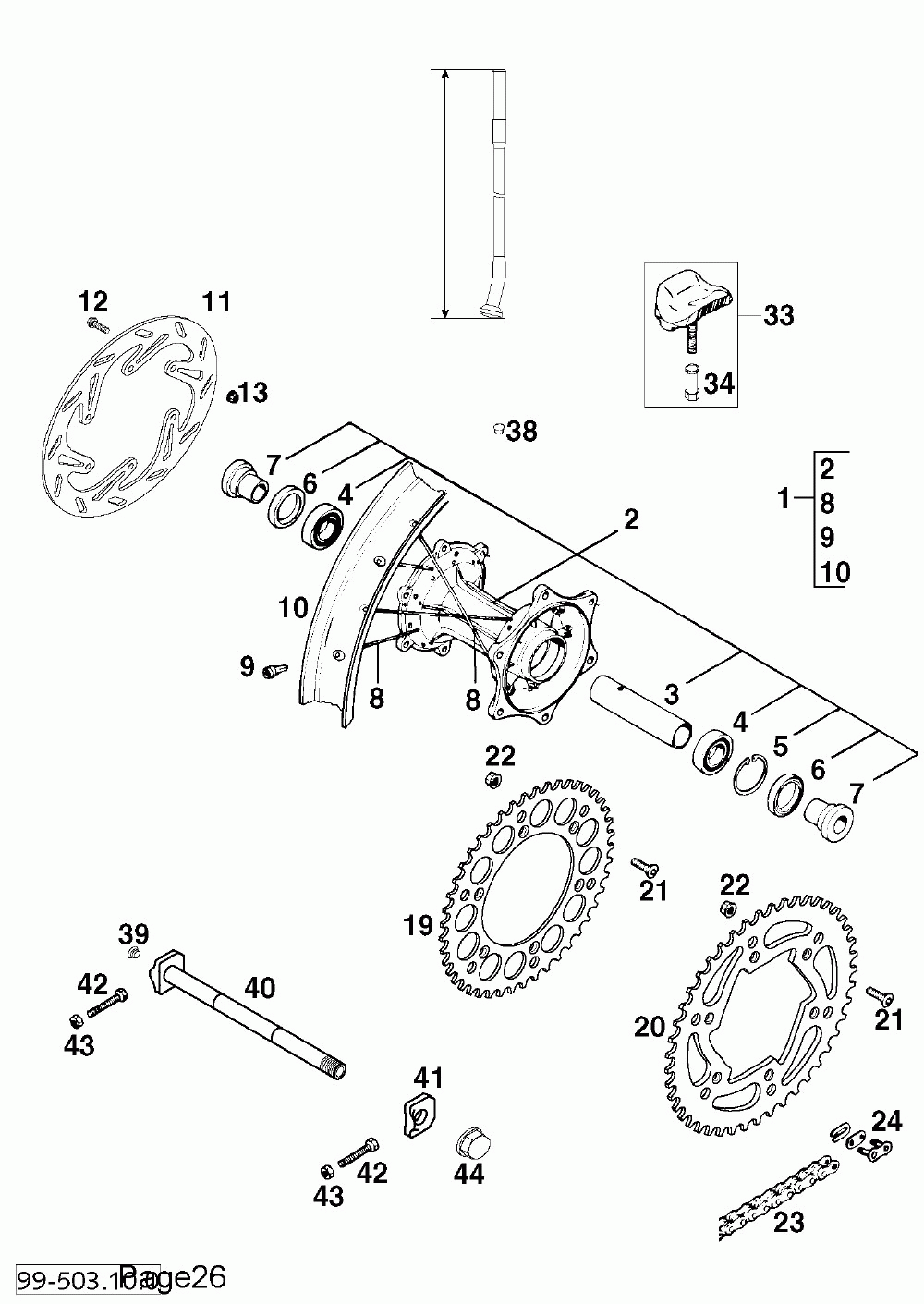 Hinterrad rear wheel 125-380 ‘99