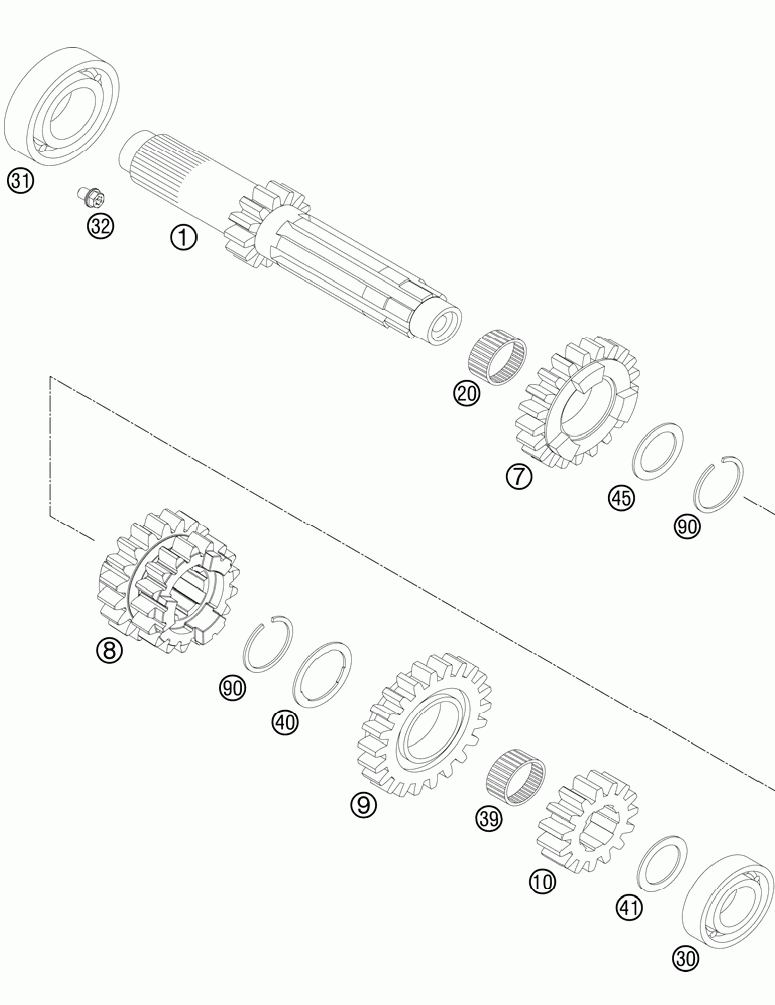 Transmission i - main shaft