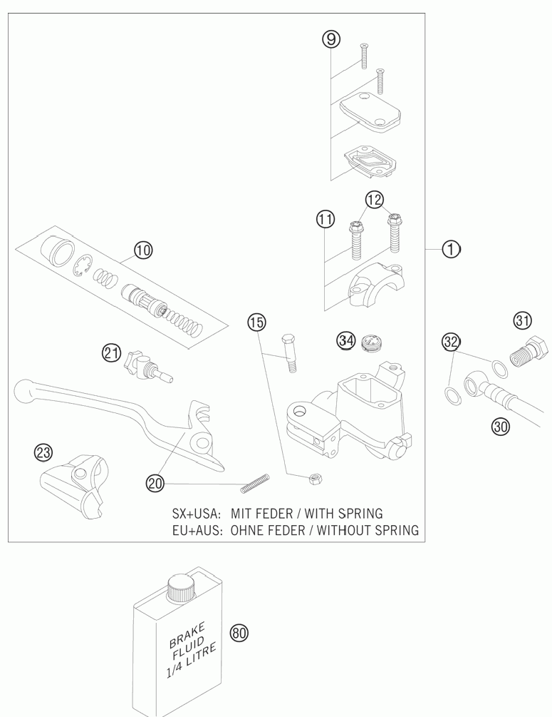 Hand brake cylinder