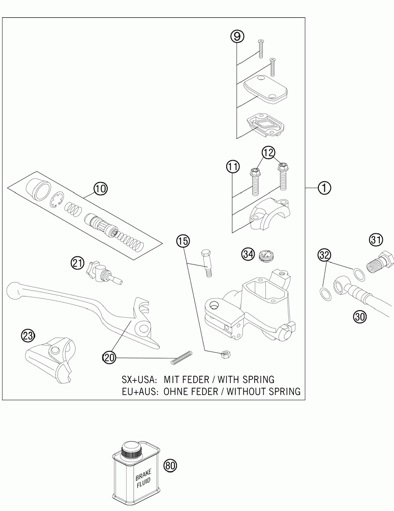 Hand brake cylinder