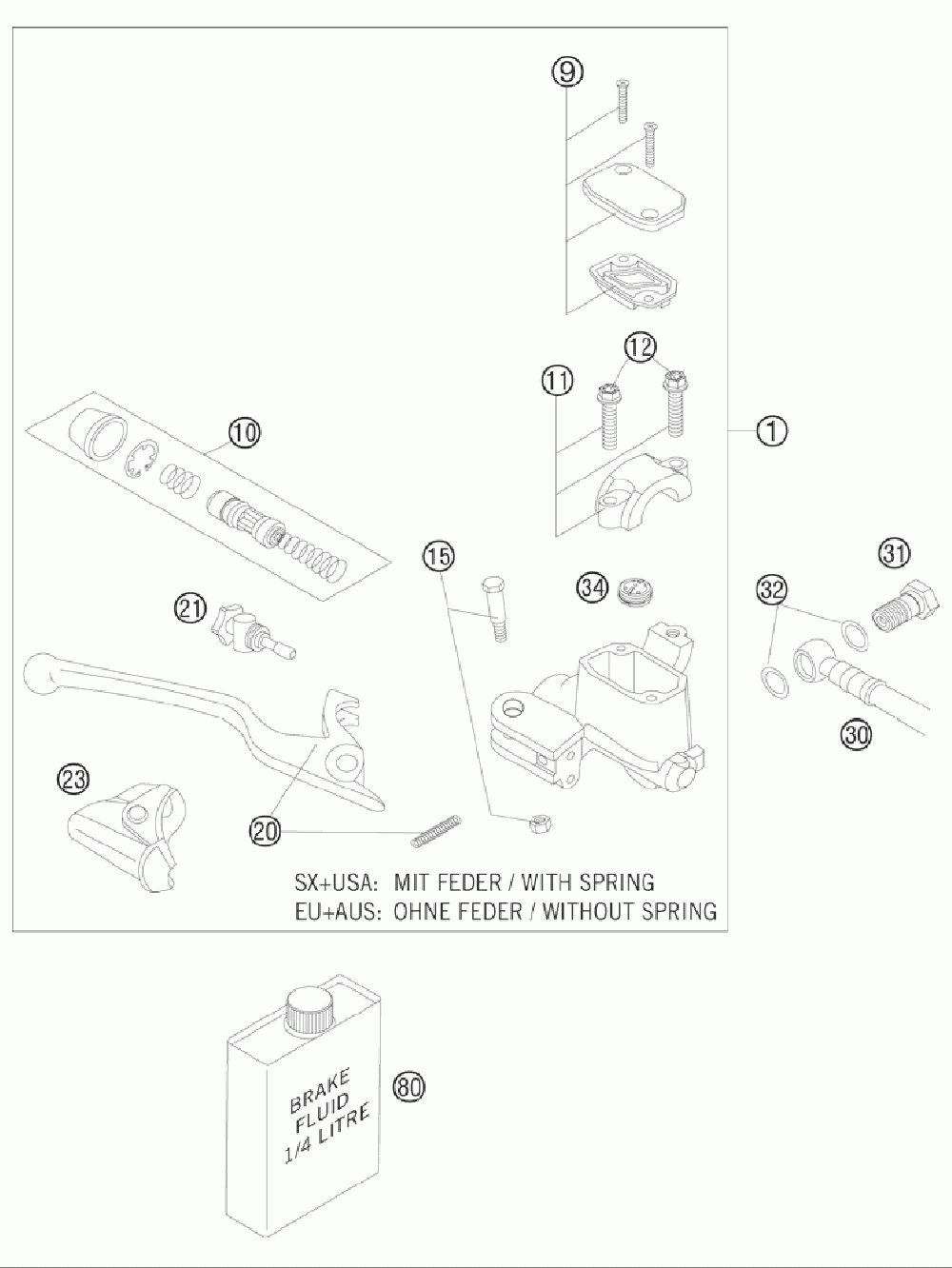 Hand brake cylinder