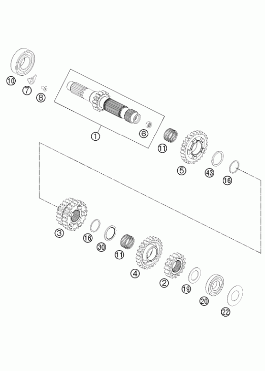 Transmission i - main shaft