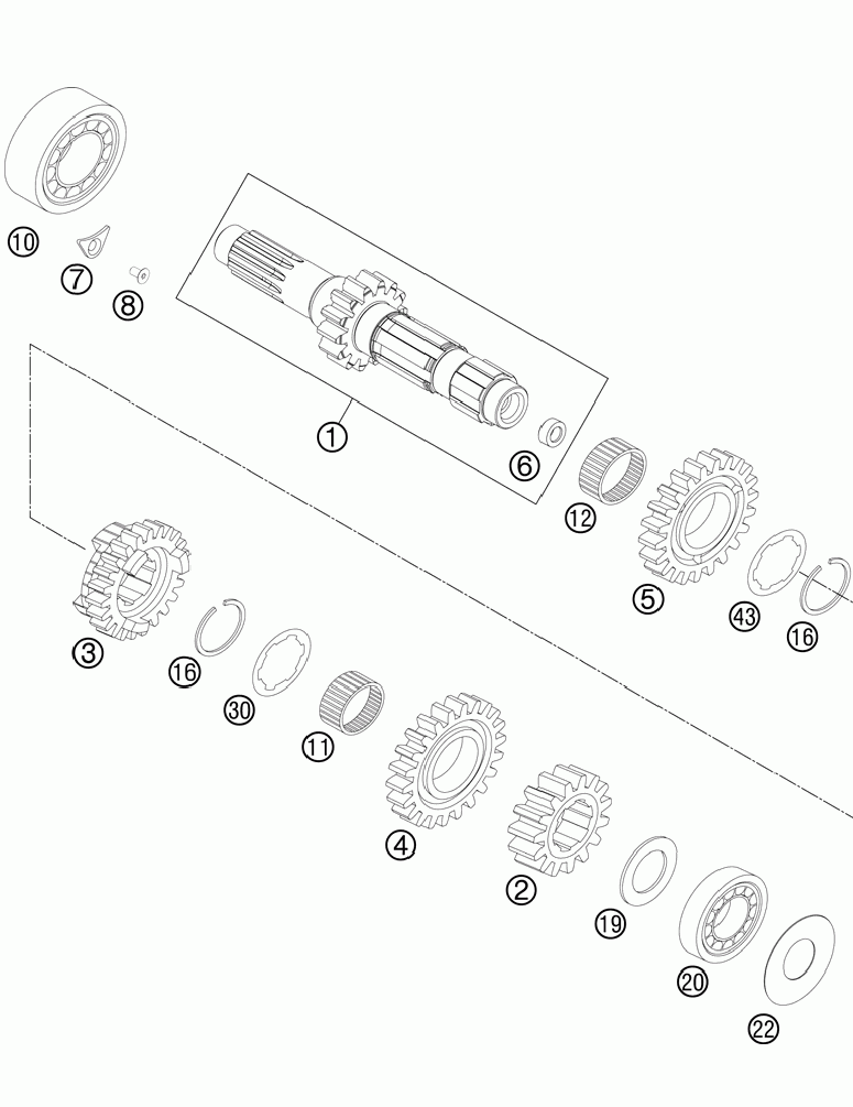 Transmission i - main shaft