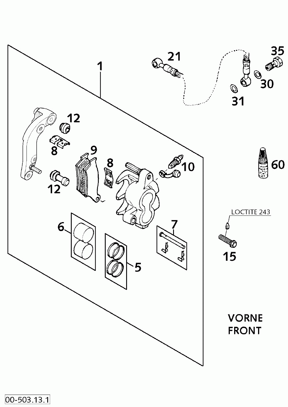 Bremszange vorne brake caliper front 400_520