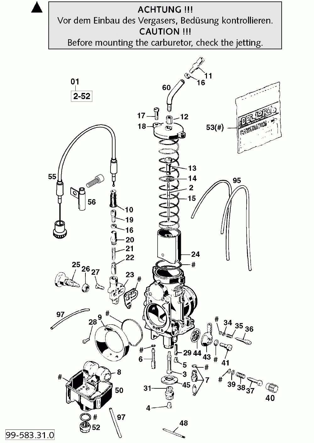 Vergaser dell orto phm40sd carburetor 620 ‘99