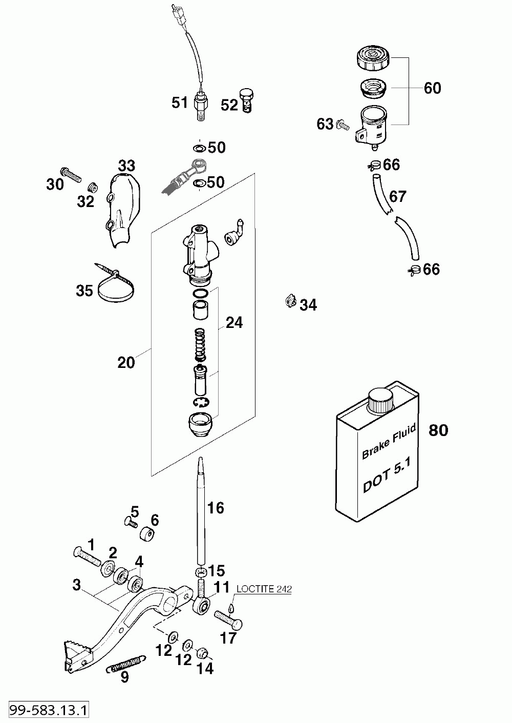 Rear brake control 400_540_620 ‘99