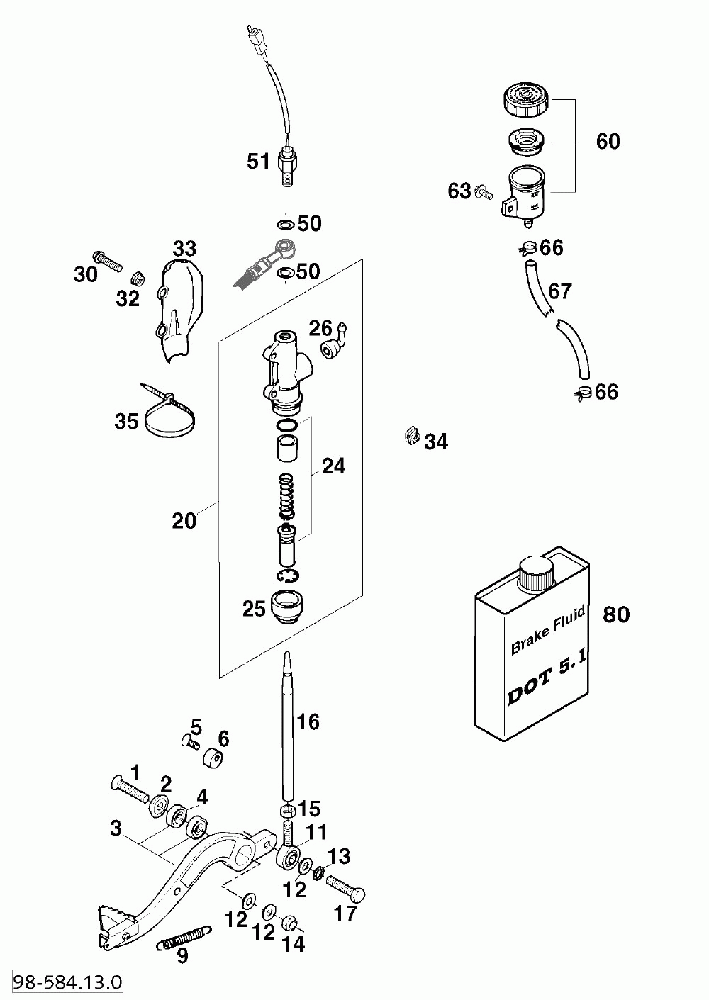 Rear brake control 400_620_640 ‘98