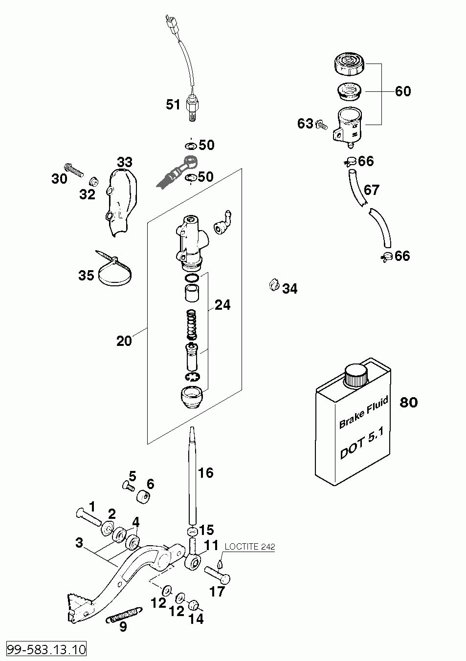 Rear brake control 400