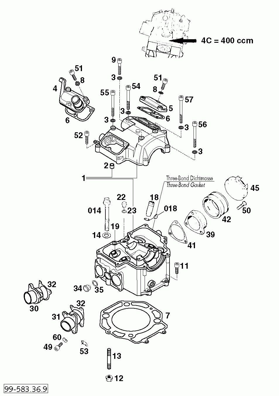 Zylinderkopf cylinder head 400