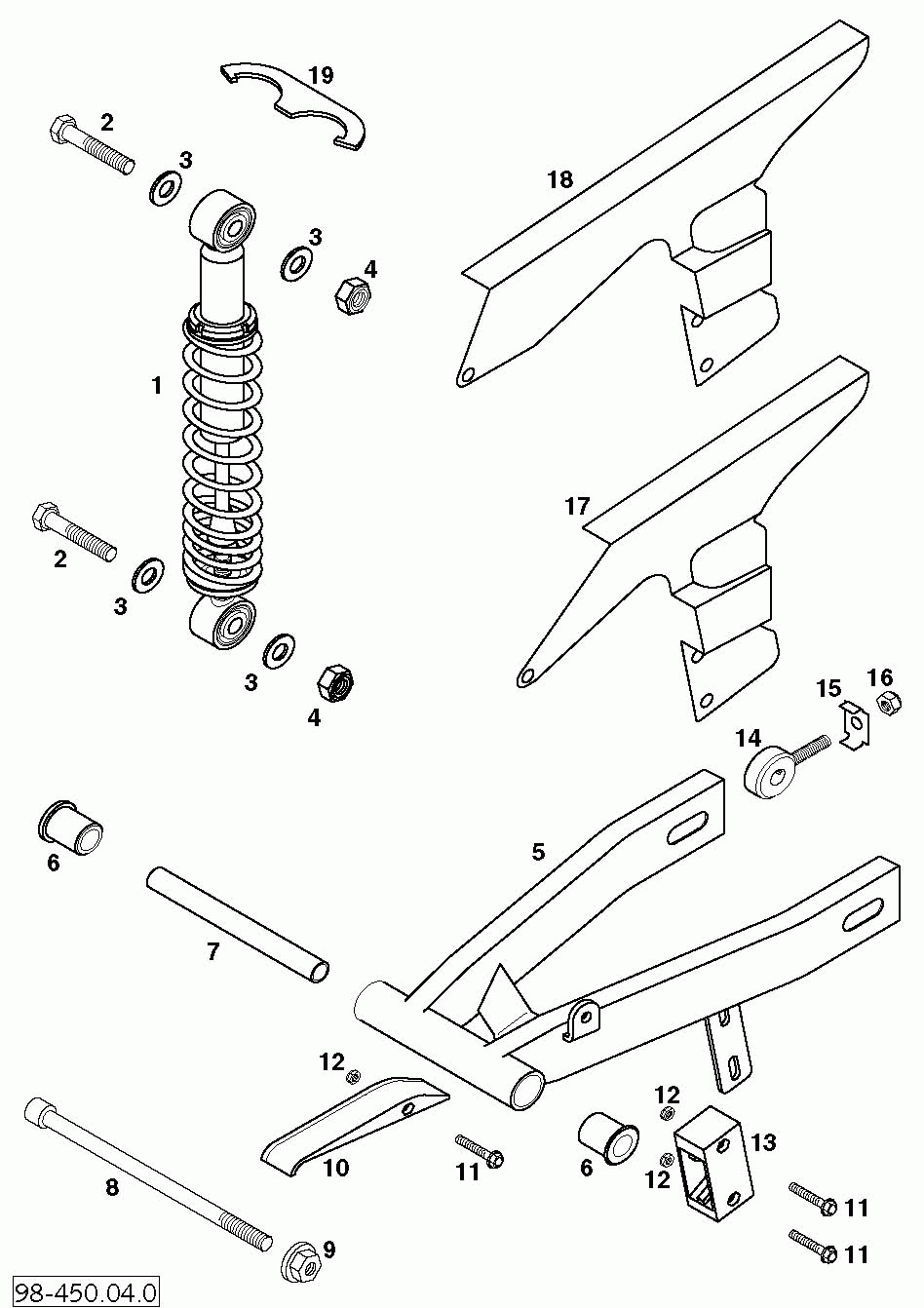 Schwingarm federbein swingarm shock absorber 50