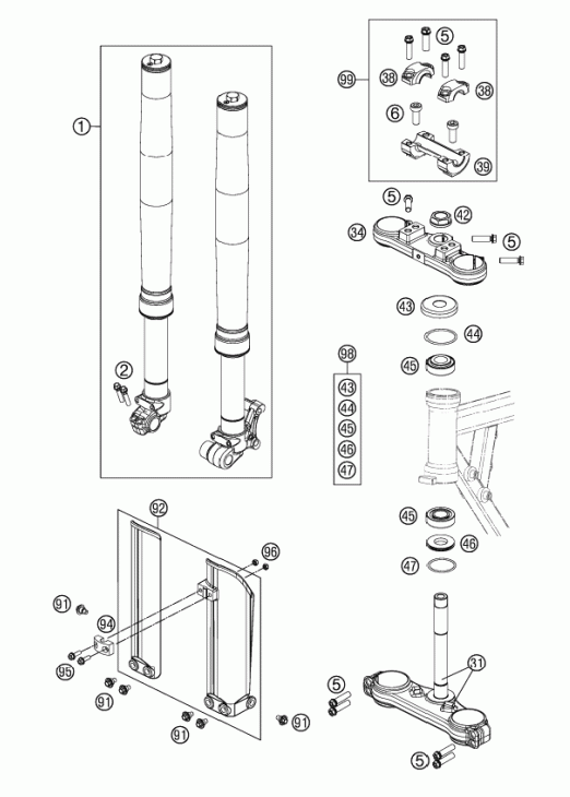 Front fork triple clamp