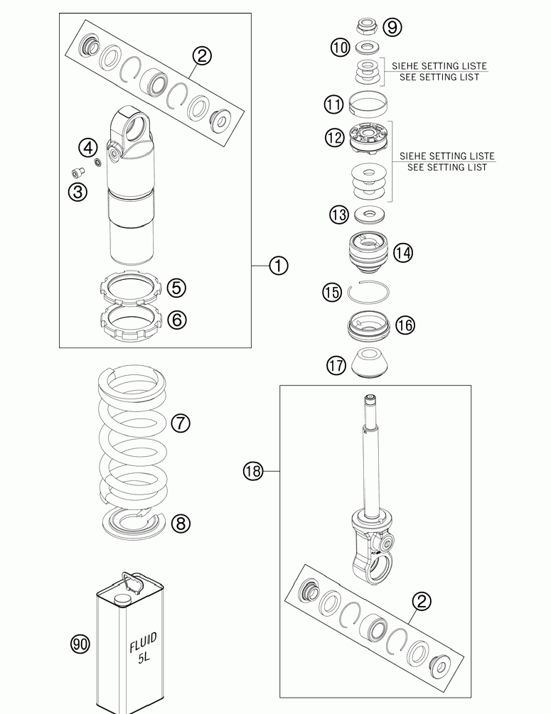 Monoshock disassembled