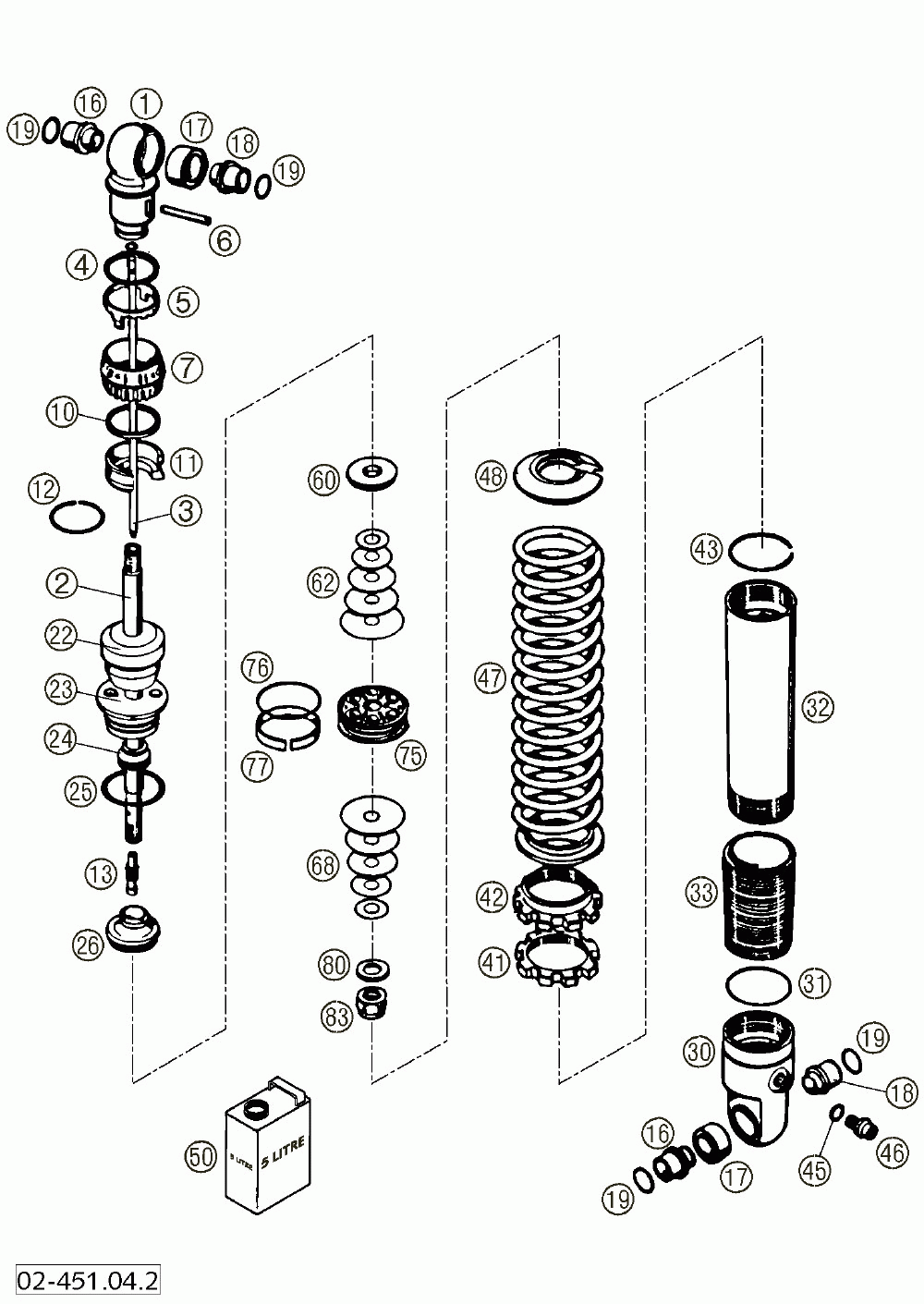 Shock absorber disassembled 50 junior lc