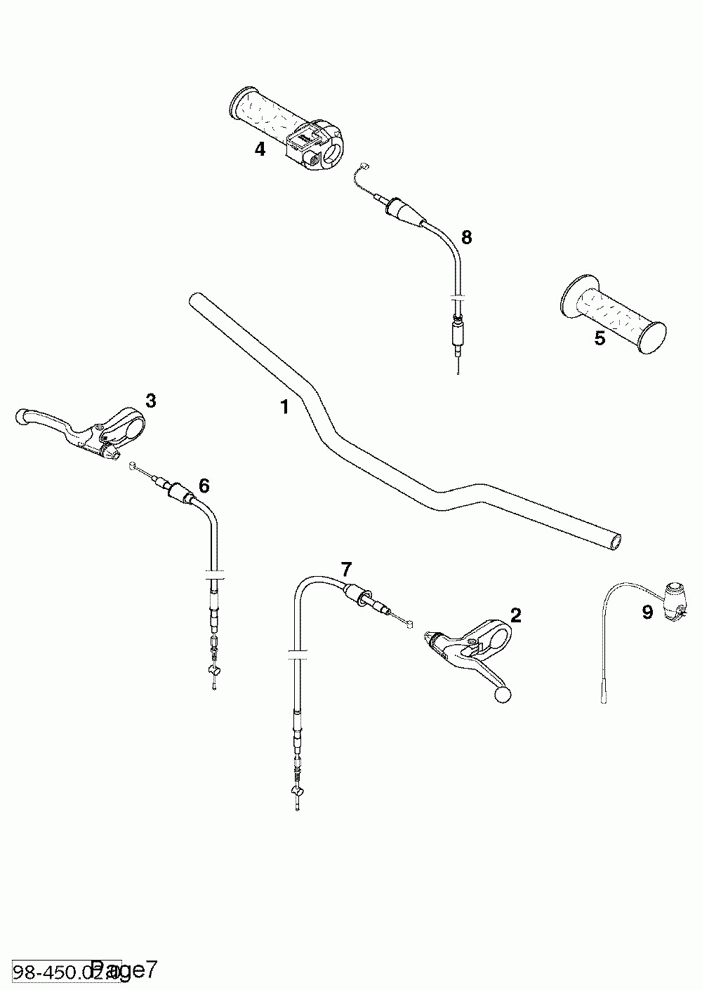 Lenker armaturen handlebar controls 50 sxr ‘98